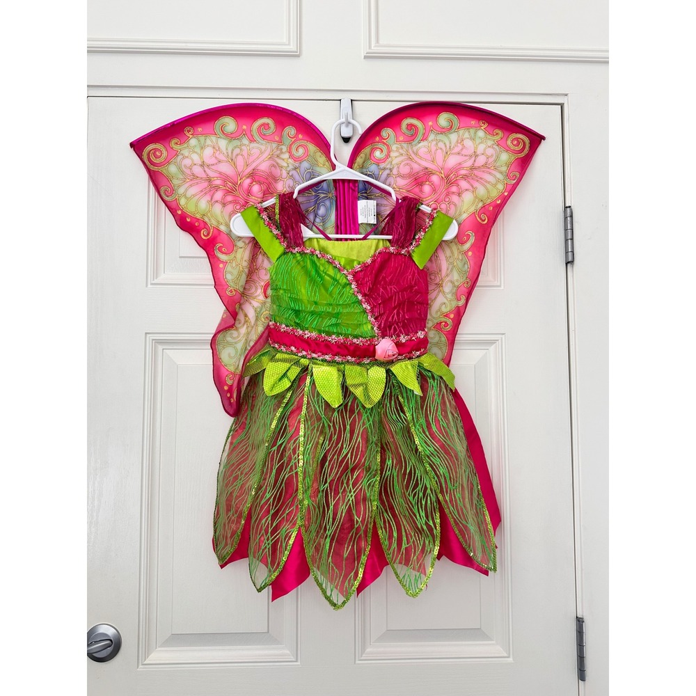 Teetot & Company Kids Fairy Princess Costume Dress Wings 3210770 Pink Green 7-8